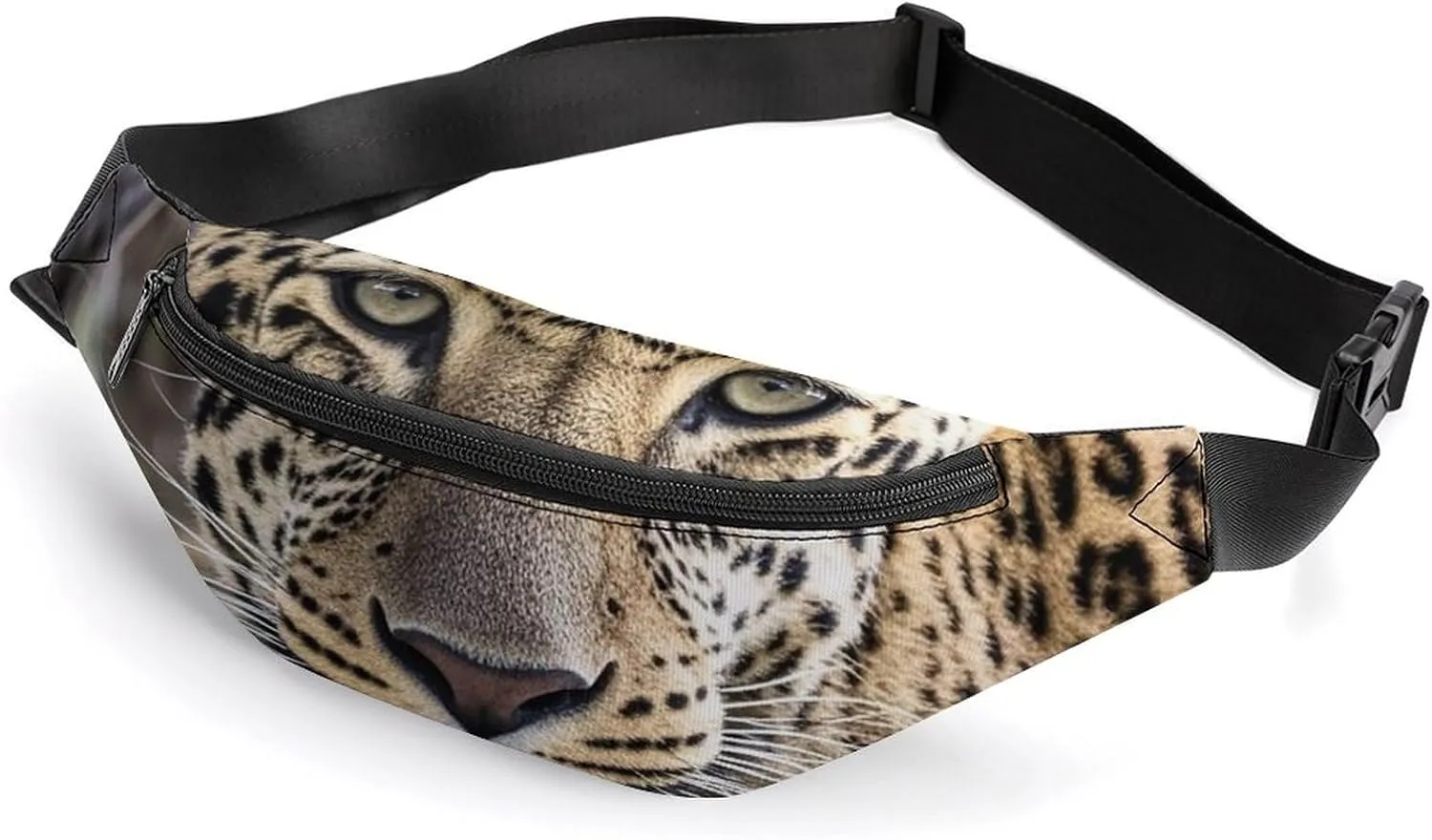 Zipper Fanny Pack for Men Women Fashion Waist Bag Stylish Crossbody Bags with Adjustable Strap African Animal Leopard Travel Chest Bags Belt Bags for Running Hiking Workout Cycling