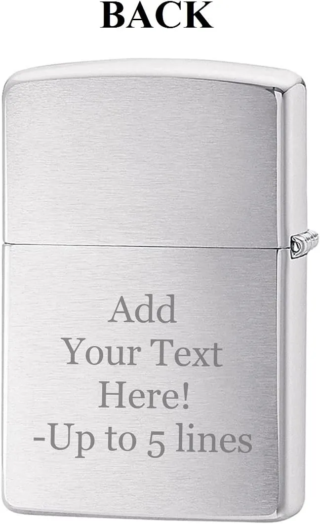 Zippo Lighter - Personalized Message Engraved Backside on Fishing Design Windproof Lighter