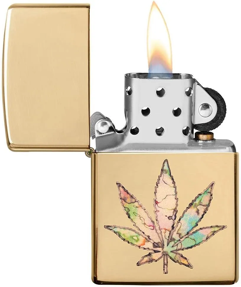 Zippo Lighter - Personalized Message Engraved on Backside Leaf Smoke Collection Windproof Lighter
