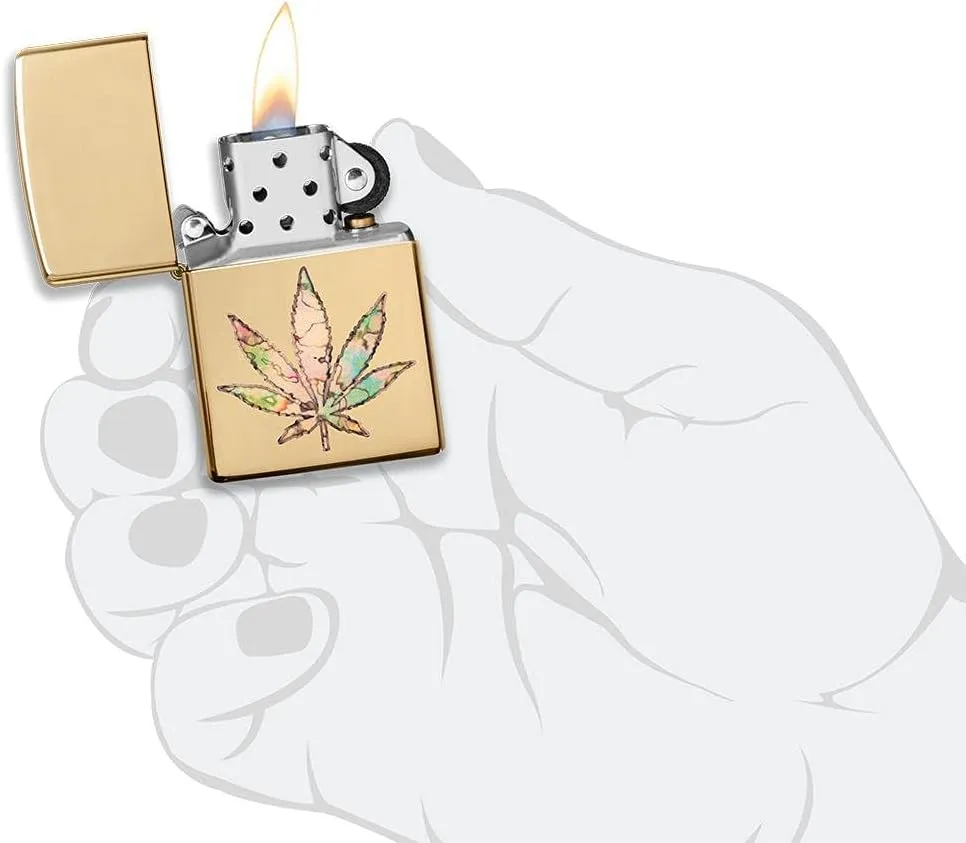Zippo Lighter - Personalized Message Engraved on Backside Leaf Smoke Collection Windproof Lighter