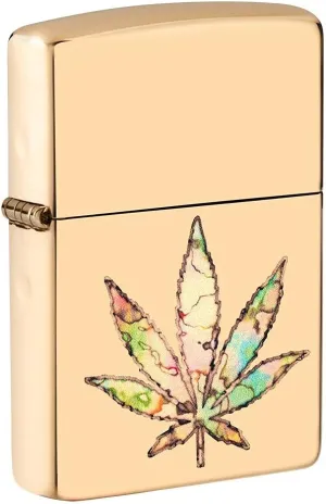 Zippo Lighter - Personalized Message Engraved on Backside Leaf Smoke Collection Windproof Lighter