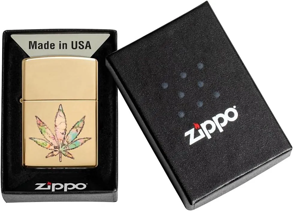Zippo Lighter - Personalized Message Engraved on Backside Leaf Smoke Collection Windproof Lighter
