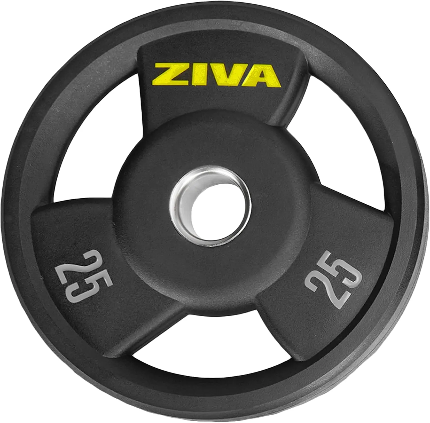 ZIVA Olympic Weight Plate – Premium Urethane-Coated Grip Disc with 2" Stainless Steel Insert and 3-Position Handle – Sold Individually (2.5–45 lb) Does not fit Standard Studio Barbell